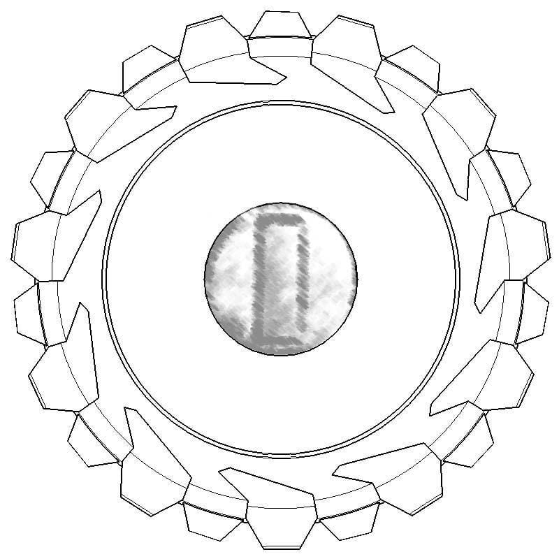 Tailgate Lock Cap (02-22) Tire with Center Hole