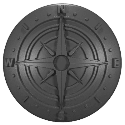 2002 - 2006 TJ Wrangler Key Lock Caps (HD) Nautical Compass 