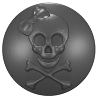 Thumbnail for 2002 - 2023 Wrangler Tailgate Lock Caps (HD) NOT FOR GLADIATOR Skull with Bow 