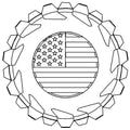 American Flag in Tire