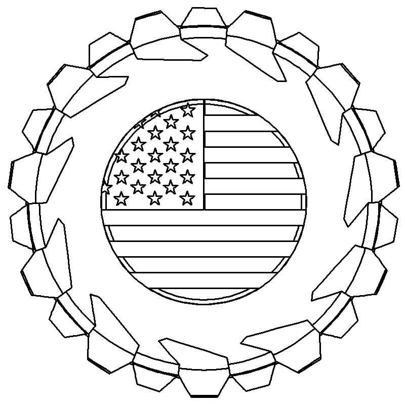 Passenger Side Badge American Flag in Tire 