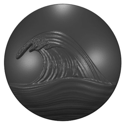 Custom Jeep Badges - Passenger Side (HD) Ocean Wave 