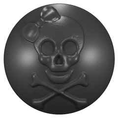Custom Jeep Badges - Passenger Side (HD) Skull with Bow 