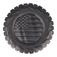 Custom Jeep Badges - Passenger Side (HD) American Flag in Tire 